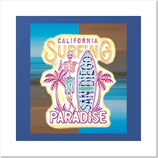 California Surfing Paradise Pop Art Ave Posters and Art